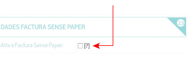 Emplena les dades d'usuari, les dades d'accés a l'Oficina en Xarxa i les dades de comunicació; tria si vols rebre la Factura sense Paper i accepta les condicions d'ús