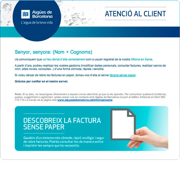 Cerca l'e-mail de benvinguda a la teva bústia de correu