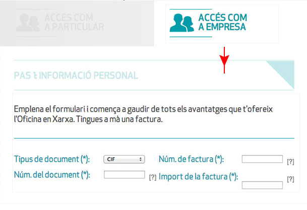 Cumplimenta el formulario y empieza a disfrutar de todas las ventajas que te ofrece la Oficina en Red. Ten a mano una factura.