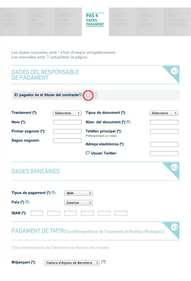 Emplena les dades de pagament