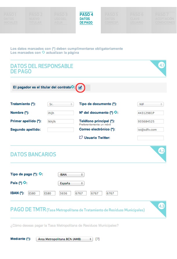 Cumplimenta los datos de pago