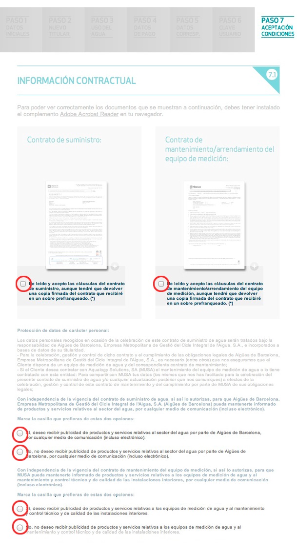Condiciones legales y comunicaciones