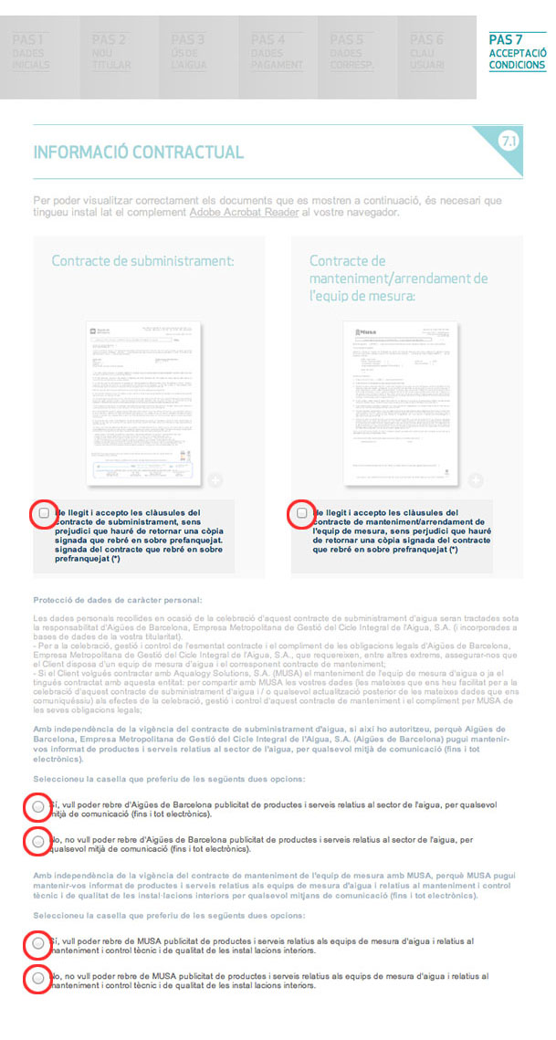 Condicions legals i comunicacions