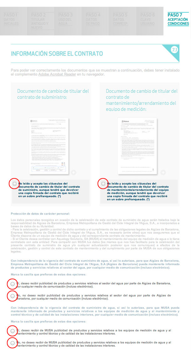 Condiciones legales y comunicaciones