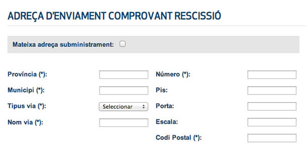 Cumplimenta los datos de correspondencia